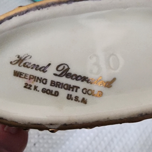 VINTAGE EUC WEEPING BRIGHT GOLD 22K GOLD HORN OF PLENTY CORNUCOPIA VASE - Picture 4 of 4